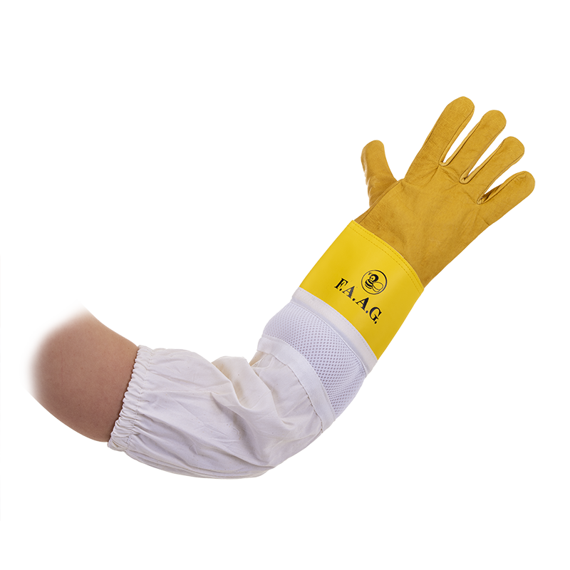 guanti in pelle rinforzati con manicotto e polso ventilato